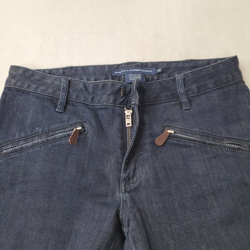 Ralph Lauren Sport Jodhpur Women's Equestrian Dark Wash Denim Jeans Size 26 - Picture 5 of 12
